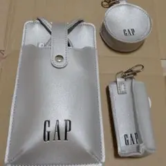 GAP シルバー スマホショルダーバッグ 3点セット