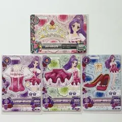 アイカツ カード 神崎美月 スクールドレス レッドステージコーデ 4枚セット