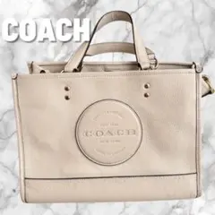 COACH ハンドバッグ ホワイト レザー 2way デンプシー