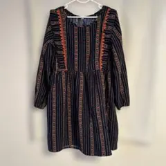 130cm ネイビー ストライプ ワンピース