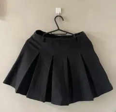 【美品】ミニ丈プリーツスカート ブラック Mサイズ インナーパンツ付き