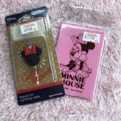 ディズニーミニーちゃん　スマホケーブルアクセサリー＆コンパクトミラー