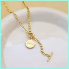コインネックレス　サージカルステンレス　ゴールド　42cm