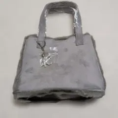 4℃　グレー ファー風トートバッグ