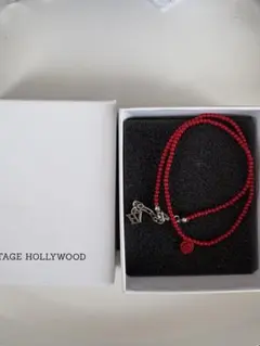 VINTAGE HOLLYWOOD ネックレス レッド ローズ - メルカリ