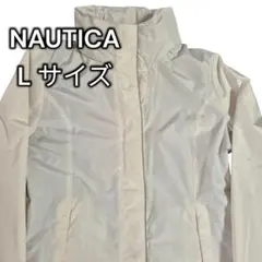 レア 90' NAUTICA L ナイロンジャケット ホワイト 2WAY 無地