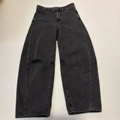 GU ブラック バレルレッグジーンズ Mサイズ 股下74 ジーユー
