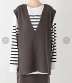 IENA ブークレーニット Vネック ブラウン