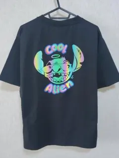 Disney スティッチ Tシャツ ブラック　フラッシュで反応　光る　ハロウィン
