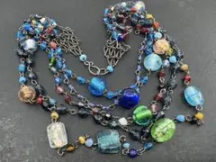 M6963 色石　ネックレス　ヴィンテージ アクセサリー