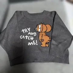 【しまむら】100㎝　ニット　濃グレー