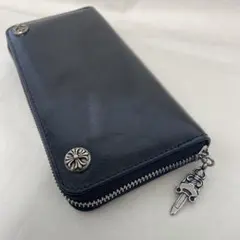 ハンドメイド クロス財布 メンズ 長財布 牛革 小銭入れ 革財布 ダガーチャーム