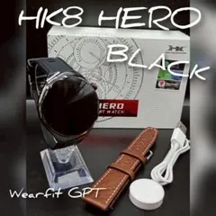 ☆最新☆丸型スマートウォッチ HK8 HERO(ブラック)日本語対応のサムネイル