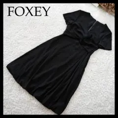 【美品】FOXEY NEWYORK　半袖バルーンワンピース　サイドポケット有