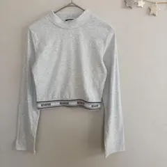 しまむら 4Makes BEHAVIORロゴ クロップドTシャツ 長袖 Lサイズ