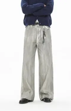 UNVESNO ストレートワイドデニムパンツ　Lサイズ