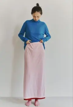 mensha! メンシャ 長袖 タートルネック カットソー ブルー M 美品