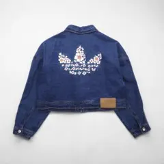 アディダス デニムクロップド トラックトップ ハーフジップ