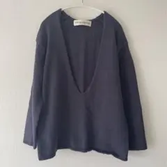 THE SHINZONE コットン Vネック ニット　ネイビー