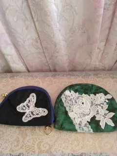 ハンドメイドポーチ2点セット