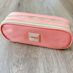 週末限定価格❣️❣️大容量ペンケース 2層 筆箱 化粧ポーチ 使いやすい ピンク