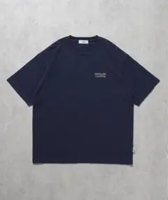 FFEINフェインワンポイントロゴ刺繍Tシャツ クルーネック 半袖　ネイビー