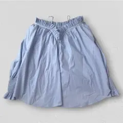 【即完売品】styling/ 2WAY シャーリングフリルブラウス ブルーのサムネイル