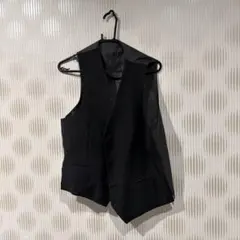 黒 ストライプ スーツベスト