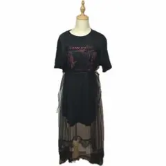 jouetie 2024夏 ワンピース レース 黒 バンド