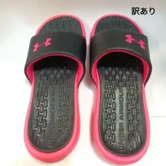 UNDER ARMOUR サンダル 黒/ピンク 25ｃｍ　訳あり