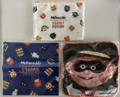マクドナルド BEAMS DESIGN ポーチ＆クリナークロスキャラクタータオル