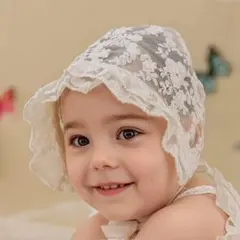 レース ボンネット お宮参り 花 刺繍 退院着 セレモニー ドレス 帽子