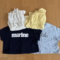 GU Tシャツ120㎝2枚　2ピーステクスチャーシャツSサイズ 2枚のサムネイル