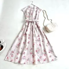 ✨極美品✨クチュールブローチ 花柄ワンピース　フラワープリント ロング フレアのサムネイル