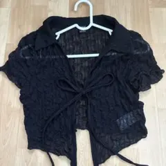 黒 レース ボレロ 半袖 シースルーのサムネイル