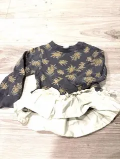 teta a tete 花柄フリル付きTシャツ