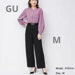 GU カットソーカラースラックス￼ ブラック　M