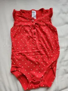 carter's フリル ロンパース 12m 赤 ドット 70cm 綿100のサムネイル