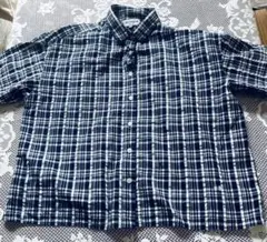 MCGREGOR 半袖チェックシャツ ネイビー　M