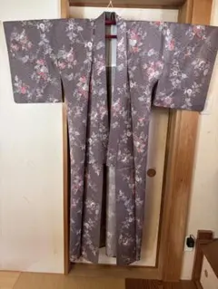 未使用品　単衣　ウール着物　小紋