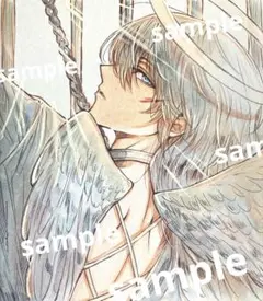 メ*)様 手描きイラスト　オリジナルイラスト　アナログイラスト　水彩画　色紙