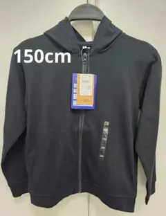 新品未使用　ジップアップ　フード付きパーカー　150cm 　ブラック