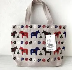 新品　フレンズヒル　ランチバッグ　帆布　ノースホース 木馬 北欧　うま　馬