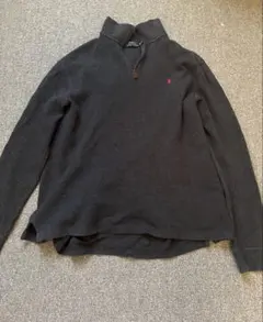 新品未使用 POLO ラルフローレン メンズ ハーフジップ ブラック M 新品未使用 ポロラルフローレン ハーフジップ ケーブルニット M 黒