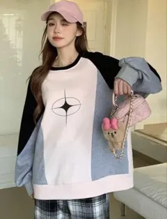 SHEIN レディース スウェット トレーナー フリース ピンク 黒 灰色
