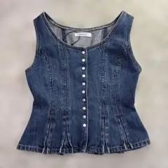 新品未使用！moussy★インディゴ　1◎デニムビスチェ★