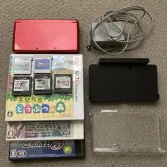 ニンテンドー3DS 赤 ゲームソフト8本付き