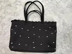 ドノバン　黒いハートヌビトートバッグ