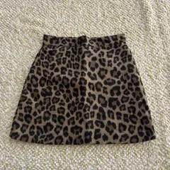 【FREE SIZE】レオパード柄 ヒョウ柄 ミニスカート 台形スカート