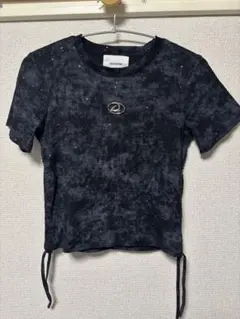 ROGER AND RAW 半袖　Tシャツ 黒　ブラック ラメ　クロップド　Lのサムネイル